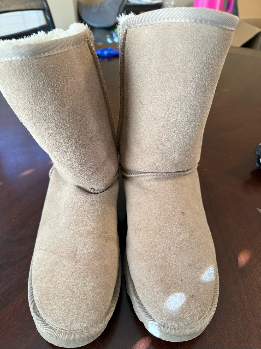 Dream Pairs Tan Suede Plush-Lined Ankle Boots